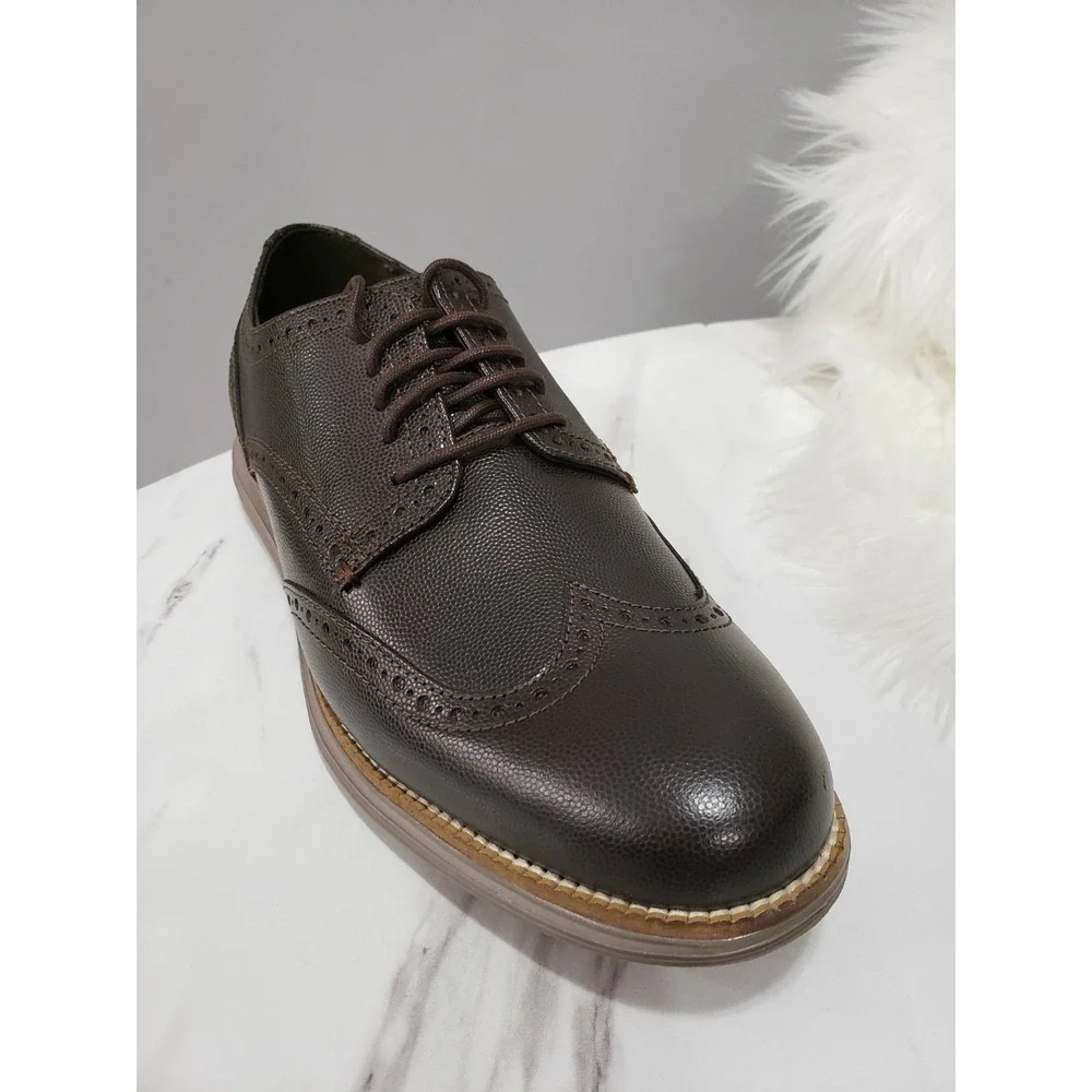 NEW NO BOX RARE 9.5 WIDE BROWN JAVA LEATHER original grand wingtip oxford C26267